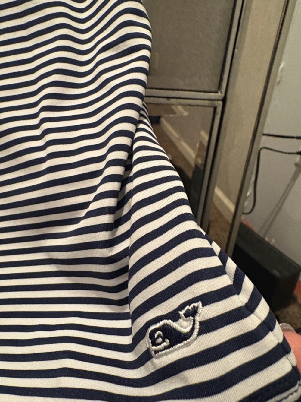 Vineyard Vines Navy and White Striped Drawstring Mini Skirt. Size small - Picture 3 of 4